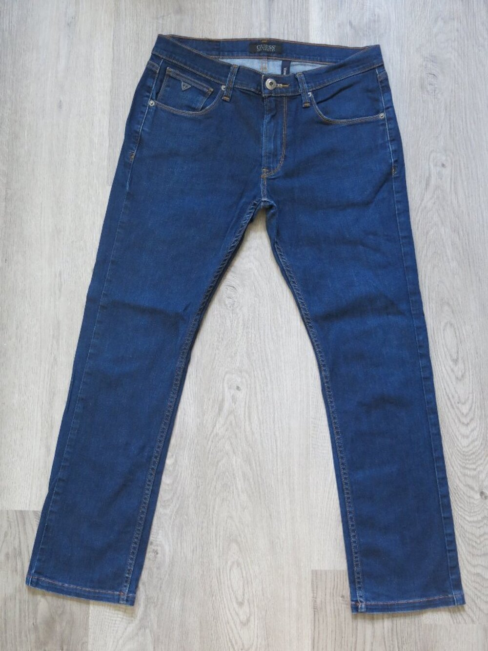 Guess Vermont - Slim Skinny Leg Cotton Blend Dark Wash Denim Jeans - Size 34 - Picture 2 of 7